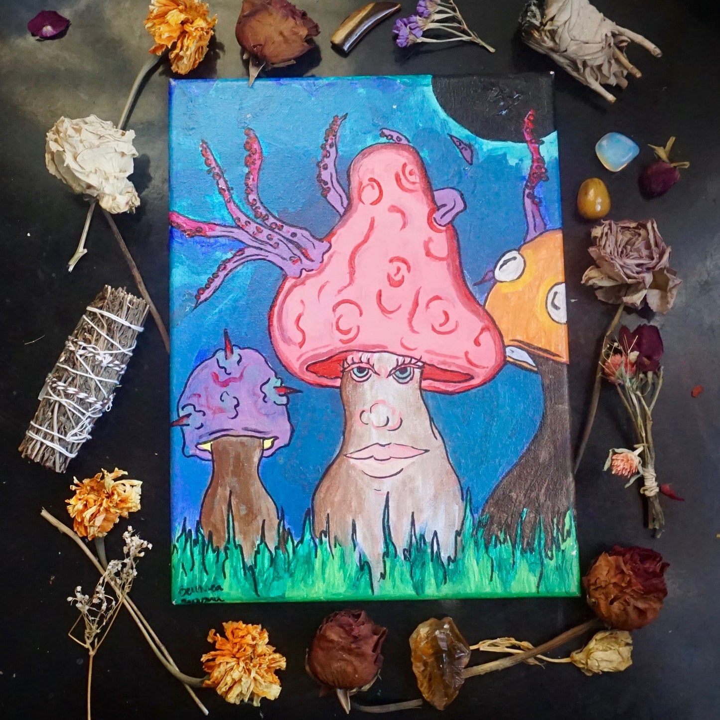 "Mushroom Gang" Acrylic Original Painting